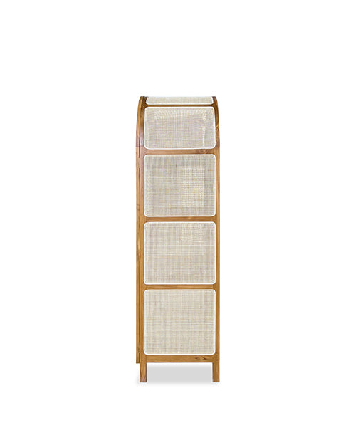 Abaigeal Teak Arched Cabinet Rattan