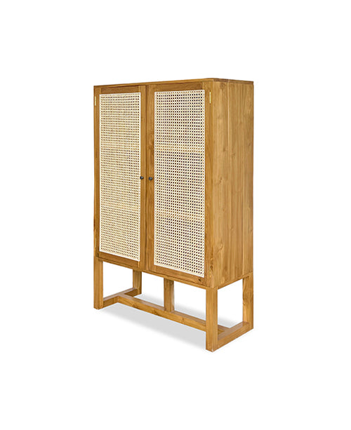 Abbagail Teak Cabinet Rattan