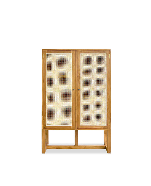 Abbagail Teak Cabinet Rattan