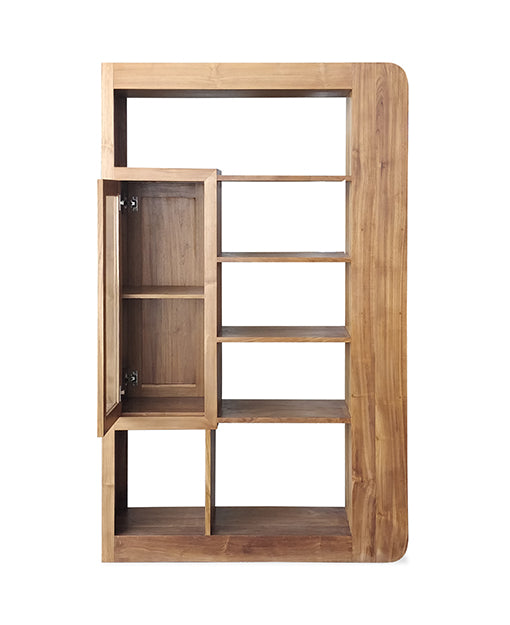 Acey Teak Display Storage Partition Shelf