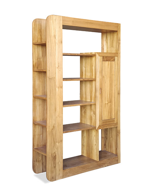 Acey Teak Display Storage Partition Shelf