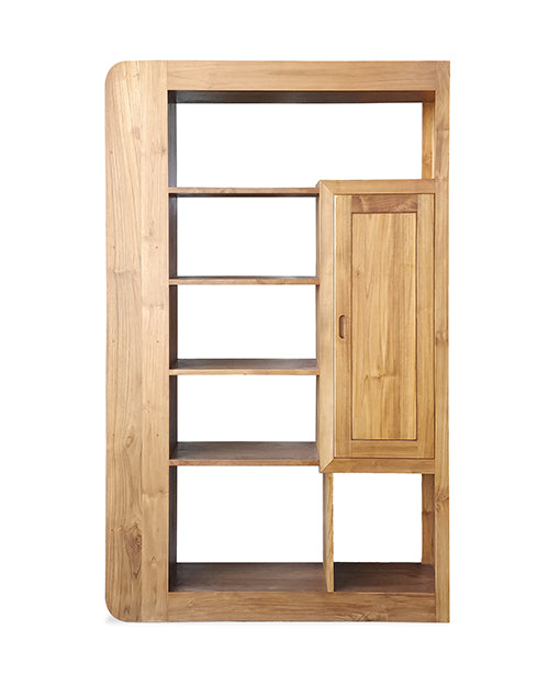 Acey Teak Display Storage Partition Shelf