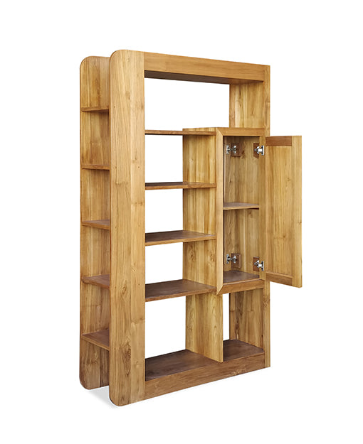 Acey Teak Display Storage Partition Shelf