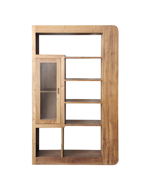 Acey Teak Display Storage Partition Shelf