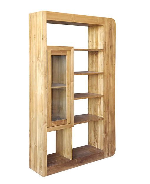 Acey Teak Display Storage Partition Shelf