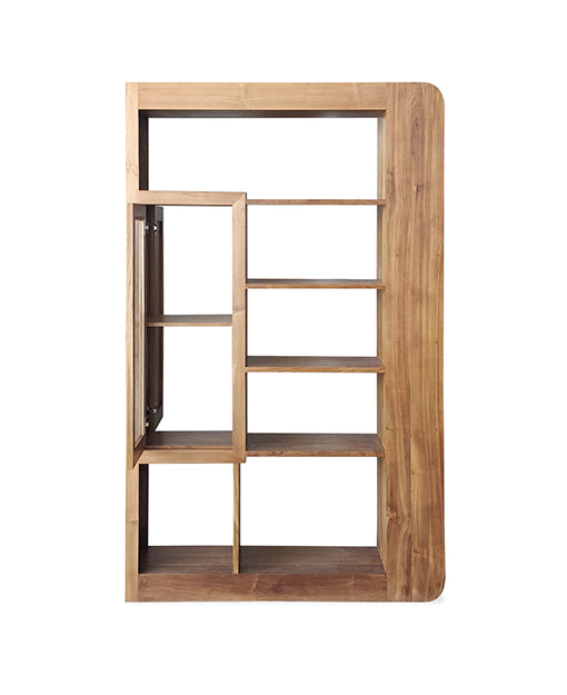 Acey Teak Display Storage Partition Shelf