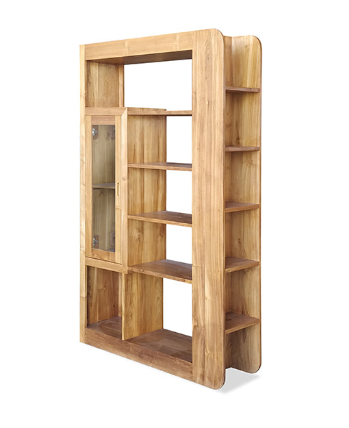 Acey Teak Display Storage Partition Shelf