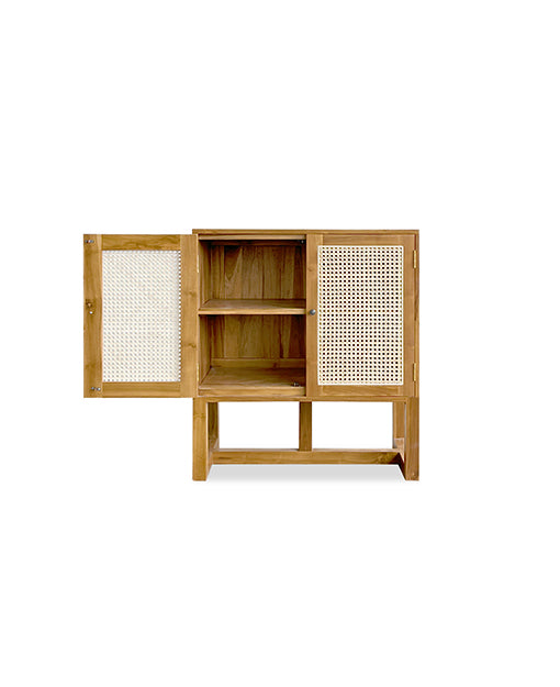Ademola Teak Cabinet Rattan