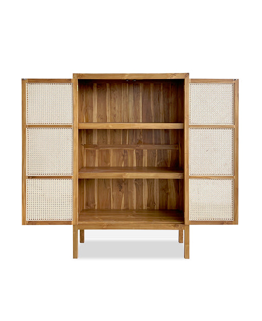 Adreanna Teak Cabinet Rattan