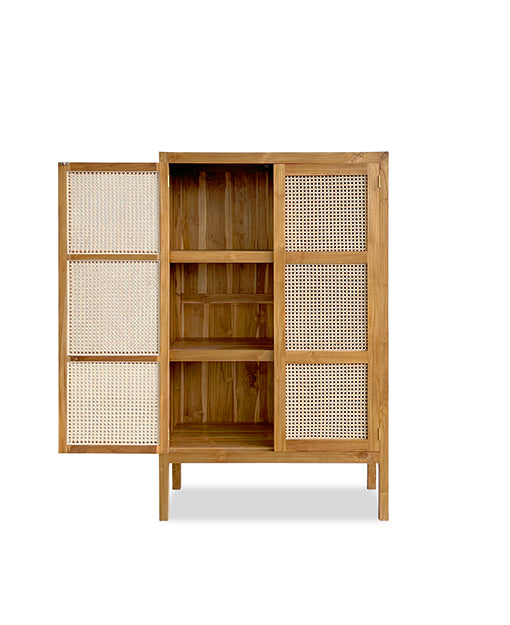 Adreanna Teak Cabinet Rattan