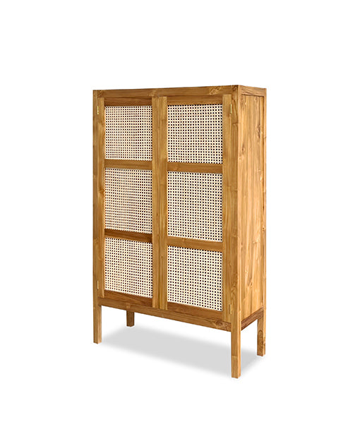 Adreanna Teak Cabinet Rattan