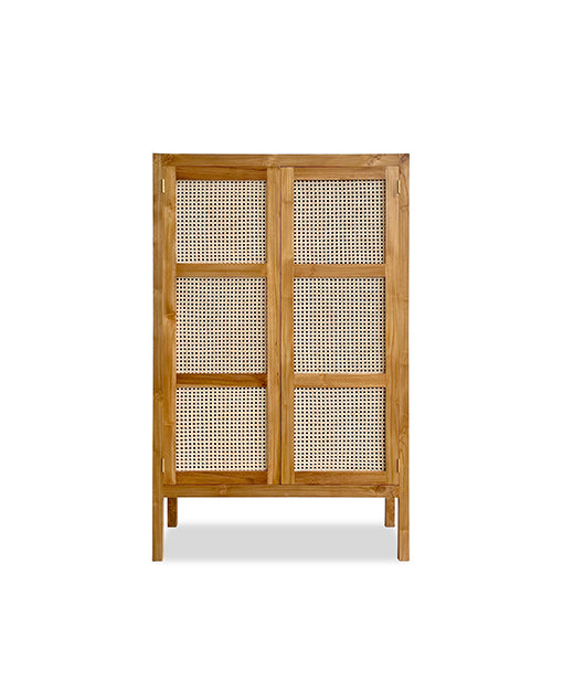 Adreanna Teak Cabinet Rattan