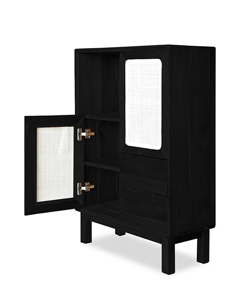 Adrienna Teak Display Cabinet Rattan