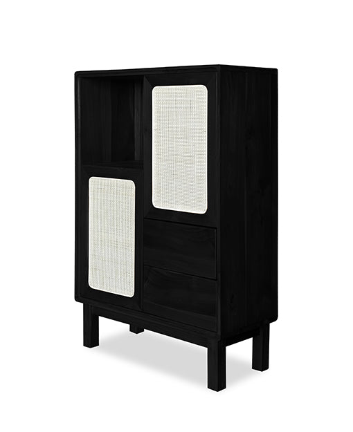 Adrienna Teak Display Cabinet Rattan