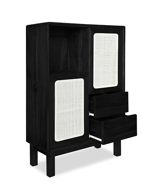 Adrienna Teak Display Cabinet Rattan