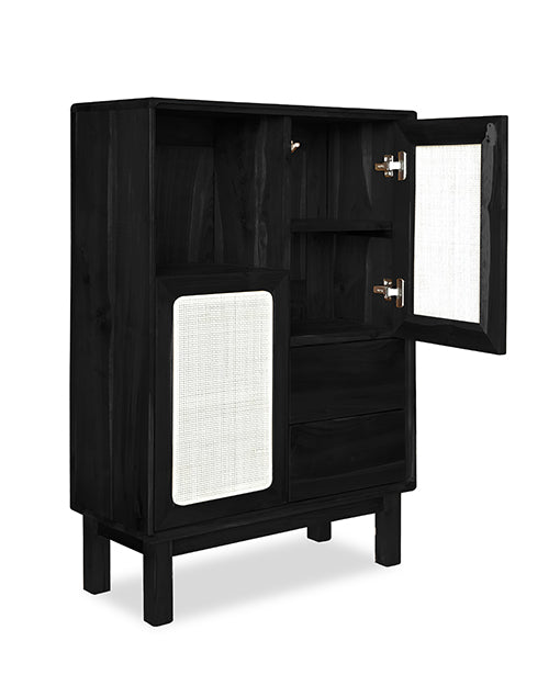 Adrienna Teak Display Cabinet Rattan