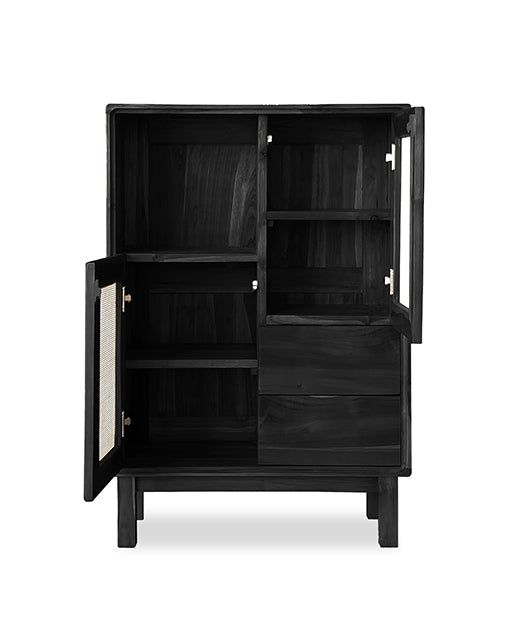 Adrienna Teak Display Cabinet Rattan
